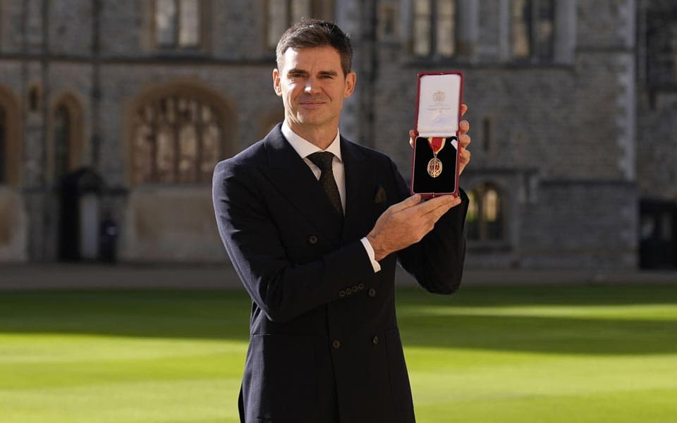 James Anderson receives knighthood for services to cricket